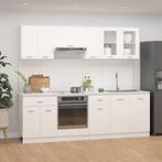 vidaXL 8-delige Keukenkastenset bewerkt hout wit, Huis en Inrichting, Keuken | Keukenelementen, Nieuw, Verzenden