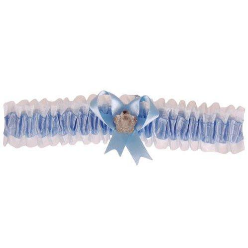 Kousenband blauw met strikje en strass bloemetje NIEUW, Kleding | Dames, Trouwkleding en Trouwaccessoires, Blauw, Nieuw, Ophalen of Verzenden