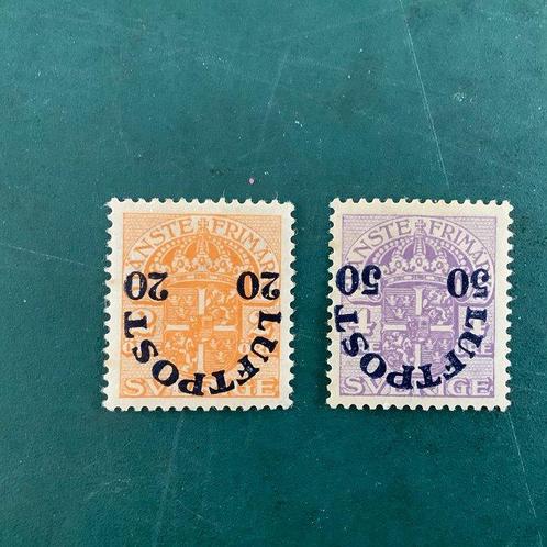 Zweden 920 - Eerste luchtpostset met omgekeerde overdrukken, Postzegels en Munten, Postzegels | Amerika