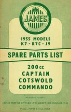1955 James Spare Parts List - Captain - Commando - Cotswold, Motoren, Handleidingen en Instructieboekjes, Overige merken