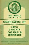 1955 James Spare Parts List - Captain - Commando - Cotswold