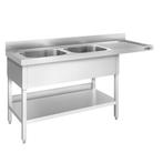GGM Gastro | Vaatwasser Spoeltafel - 1800x700mm - met 2 |, Verzenden