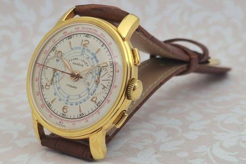 Chronographe Suisse - Favre-Leuba - Cal. Landeron 48 - JUMBO, Sieraden, Tassen en Uiterlijk, Horloges | Heren