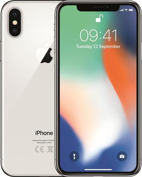 nieuwstaat Apple iPhone X 10 64GB zilver + nieuwe accu 100%, Telecommunicatie, Mobiele telefoons | Apple iPhone, Zo goed als nieuw