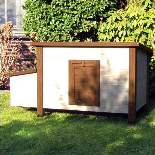 Konijnenhok Animal Farm Wit/Bruin Dennenhout Afmeting:, Dieren en Toebehoren, Knaagdieren en Konijnen | Hokken en Kooien, Verzenden