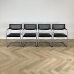 Complete Design set van 4x Vitra Visasoft Visavis, Huis en Inrichting, Stoelen, Gebruikt, Zwart, Leer, Ophalen of Verzenden