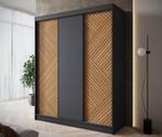 Kledingkast 180cm zwart Schuifdeuren - Garderobekast, Huis en Inrichting, Kasten | Vitrinekasten, 150 tot 200 cm, Nieuw, Modern