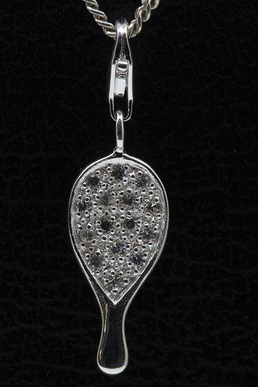 Zilveren Spiegel met kristallen hanger en/of bedel, Sieraden, Tassen en Uiterlijk, Bedels, Verzenden