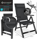Tuinstoel - Ligstoel - Verstelbaar - Opvouwbaar - Zwart - KE, Verzenden, Zo goed als nieuw
