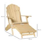 TRUUSK Adirondack Tuinstoel Inklapbaar Met Voetensteun 78 X, Verzenden, Nieuw