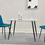 [en.casa] Glazen tafel Hyrynsalmi 75x110x70 cm zwart en tran, Verzenden, Nieuw