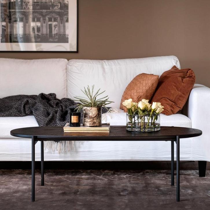 Skye houten salontafel | Zwart | Rechthoekig 120 x 60 cm, Huis en Inrichting, Tafels | Salontafels, 100 tot 150 cm, Ovaal, Nieuw