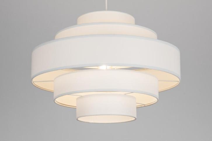 Rietveld Hanglampen - Wit - Stof, Metaal, Huis en Inrichting, Lampen | Hanglampen, Verzenden
