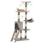 vidaXL Kattenkrabpaal met sisal krabpalen 138 cm grijs, Dieren en Toebehoren, Katten-accessoires, Verzenden, Nieuw