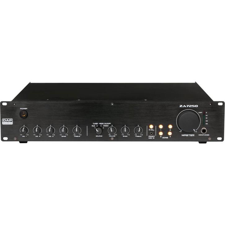 DAP ZA-7250 100 volt 4-zone versterker, 250 watt, Audio, Tv en Foto, Versterkers en Receivers, Verzenden