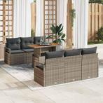 vidaXL Tuin Sofa Set met kussen 7 pcs Grijs 100 x 55 x 73 cm, Verzenden, Nieuw, Rotan