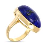 Ring - 18 karaat Geel goud - 14.00ct. tw. Lapis lazuli, Nieuw