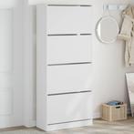 vidaXL Schoenenkast met 4 klaplades 80x34x187,5 cm wit, Verzenden, Nieuw