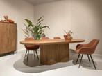Eetkamertafel Sevilla bruin met organische poot, Huis en Inrichting, Tafels | Eettafels, Verzenden, Nieuw, Vijf personen of meer