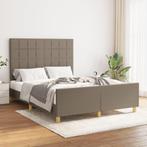 vidaXL Bedframe zonder matras stof taupe 140x200 cm, Verzenden, 140 cm, 200 cm, Stof