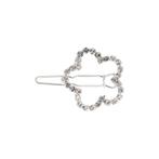 Haarspeld Haarclip 2.5cm - Bloem Strass Steentjes - Zilver, Nieuw