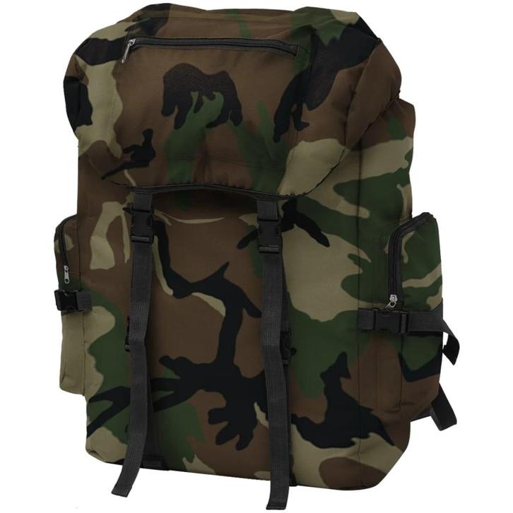 vidaXL Rugzak legerstijl 65 L camouflage, Sieraden, Tassen en Uiterlijk, Tassen | Rugtassen, Nieuw, Verzenden