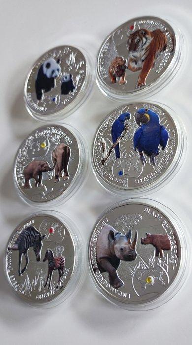 Zambia. 1000 Kwacha 2014 Lote de 6 monedas (Zonder, Postzegels en Munten, Munten | Europa | Niet-Euromunten