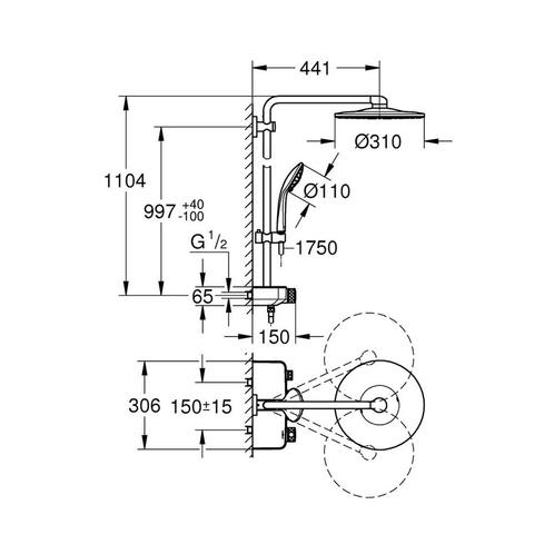 Regendoucheset Grohe Euphoria SmartControl System 31 cm met, Doe-het-zelf en Verbouw, Sanitair, Ophalen of Verzenden