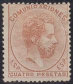 Spanje 1872 - Amadeo I. 4 pesetas, geelachtige kastanje., Gestempeld