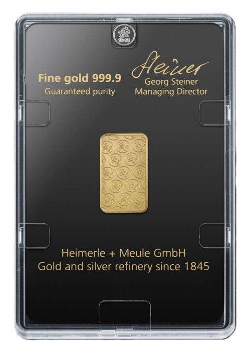 5 gram - Goud .999 - Heimerle + Meule - Verzegeld, Postzegels en Munten, Edelmetalen en Baren