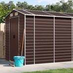 vidaXL Tuinschuur 191x895x198 cm gegalvaniseerd staal bruin, Tuin en Terras, Tuinhuizen, Verzenden, Nieuw