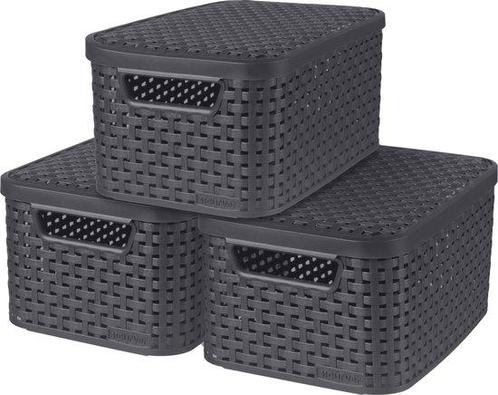 Curver Style Opbergmand + Deksel L - 30 liter - 3 stuks -, Witgoed en Apparatuur, Overige Witgoed en Apparatuur, Verzenden