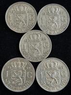 Nederland. 1 Gulden 1955, 5x (Zonder minimumprijs), Postzegels en Munten, Munten | Nederland