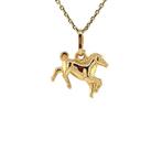 Gouden hanger paard 14 krt, Sieraden, Tassen en Uiterlijk, Kettinghangers, Verzenden, Zo goed als nieuw, Goud, Goud