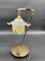 Lamp - Verfijnde lamp en verguld messingen en bloemenkroon,