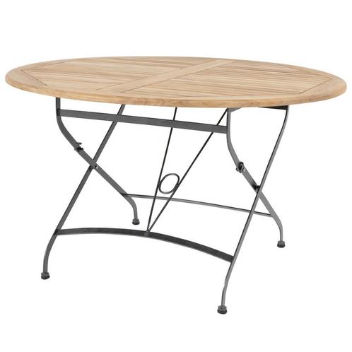 Bellini dining tuintafel 120 cm rond opvouwbaar teak 4, Tuin en Terras, Tuintafels, Nieuw, Teakhout, Ophalen of Verzenden