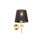 Moderne wandlamp messing met zwart - Pluk, Nieuw, Overige materialen, Modern