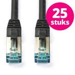 25 stuks | Netwerkkabel | Cat6a S/FTP | 0.5 meter (Zwart), Computers en Software, Pc- en Netwerkkabels, Verzenden, Nieuw