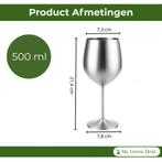 RVS Wijnglazen Set – Cocktailglazen 2 stuks, Verzenden, Nieuw