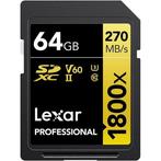 Lexar Professional SDXC 64GB BL 1800X UHS-II V60 Gold, Audio, Tv en Foto, Fotografie | Geheugenkaarten, Ophalen of Verzenden, Nieuw