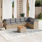 vidaXL 8-delige Loungeset met kussens poly rattan beige, Nieuw, 8 zitplaatsen, Loungeset, Verzenden