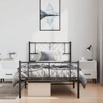 vidaXL Bedframe met hoofd- en voeteneinde metaal zwart, Huis en Inrichting, Slaapkamer | Bedden, 100 cm, Eenpersoons, Verzenden