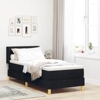 vidaXL Boxspring bed Zwart en Wit en Zwart 80 x 200 cm Stof, Huis en Inrichting, Slaapkamer | Bedden, Verzenden, Nieuw, Zwart