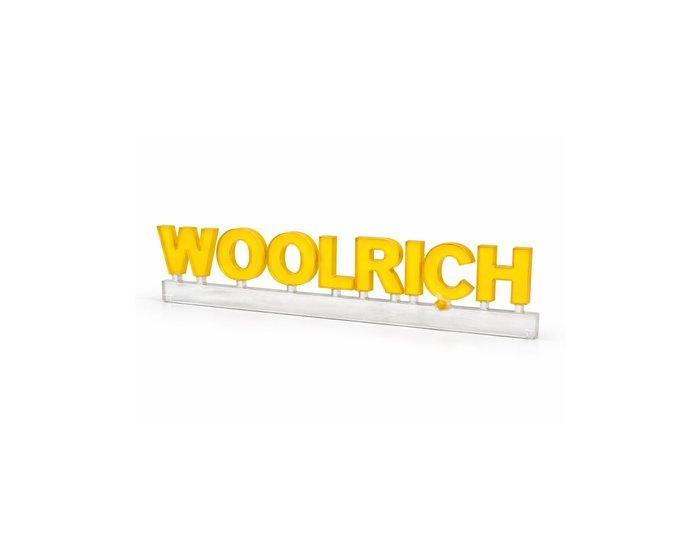 WOOLRICH - Vintage toonbankbordje in plexiglas (origineel, Antiek en Kunst, Antiek | Wandborden en Tegels