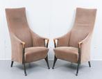 Een paar Giorgetti Progretti 63240 Wing fauteuils, 75 tot 100 cm, Zo goed als nieuw, Hout, 50 tot 75 cm