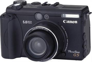 Canon PowerShot G5 Digitale Compact Camera - Zwart beschikbaar voor biedingen