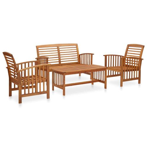 vidaXL 4-delige Loungeset massief acaciahout, Tuin en Terras, Tuinsets en Loungesets, Loungeset, Nieuw, Hout, Verzenden