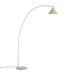Retro vloerlamp beige met witte binnenkant - Triangolo, Nieuw, Metaal, Retro, 150 tot 200 cm