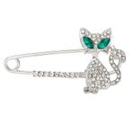 Fako Bijoux® - Sierspeld / Sjaalspeld - Kat - Kristal -, Verzenden, Nieuw