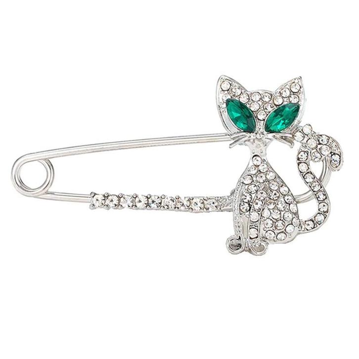 Fako Bijoux® - Sierspeld / Sjaalspeld - Kat - Kristal -, Sieraden, Tassen en Uiterlijk, Broches, Verzenden